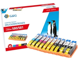 G&G XXL-Patronen 10ner Set für Canon PGI-580/...