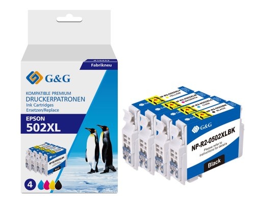 G&G XL Druckerpatrone 4er Set für Epson 502XL kompatibel