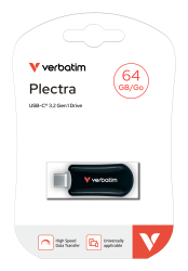 USB-Stick 64GB Verbatim 3.2 Typ C Plectra Flash Drive black