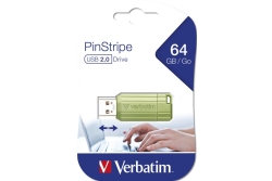 USB-Stick 64GB Verbatim 2.0 Pin Stripe Eucalyptus Green