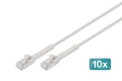 DIGITUS Patchkabel abw.CAT 6A F/FTP Kupfer,3m, grau 10 Stk.