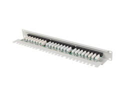 LANBERG 19 Patchpanel 1U 24-Port CAT.5E UTP + Kabelorg. gr