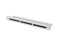 LANBERG 19 Patchpanel 1U 24-Port CAT.6A UTP + Kabelorg. gr