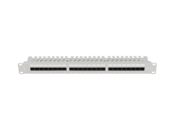 LANBERG 19 Patchpanel 1U 24-Port CAT.6A UTP + Kabelorg. gr