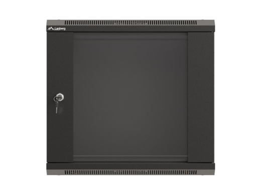 LANBERG 19 9U 540x350 Wandgehäuse Glastür (FlatPack) sw