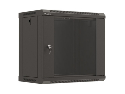 LANBERG 19 9U 540x350 Wandgehäuse Glastür (FlatPack) sw