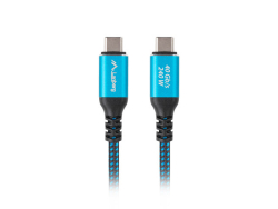 LANBERG USB-C M/M USB4 Kabel 0,5m 240W 8K 60Hz schwarz/blau