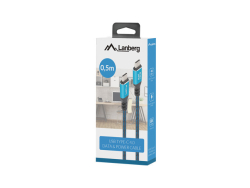 LANBERG USB-C M/M USB4 Kabel 0,5m 240W 8K 60Hz schwarz/blau