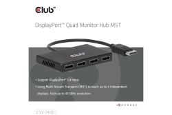 Club3D Multi Streaming Transport Hub 1xDP->4xDP 4K30Hz