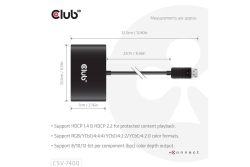 Club3D Multi Streaming Transport Hub 1xDP->4xDP 4K30Hz