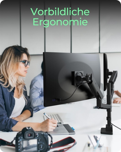 Monitorständer IcyBox 2 Monitore bis zu 57/27kg Tischmontag