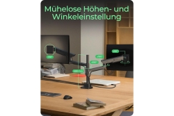 Monitorständer IcyBox 2 Monitore bis zu 57/27kg Tischmontag
