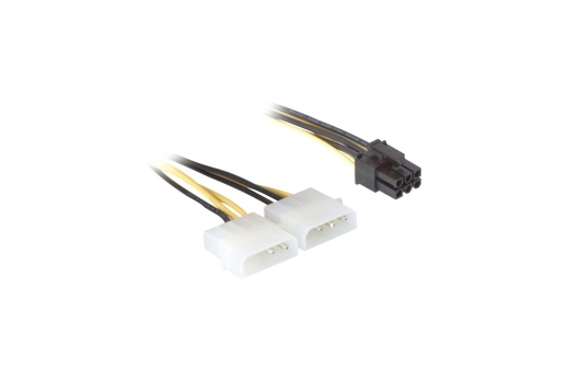 DELOCK Stromkabel 2x Molex 4pin St -> PCI Express 6pin intern