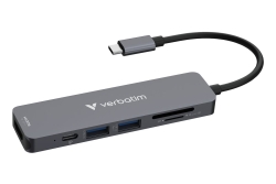 USB-C Verbatim Essentials Multiport HUB 6-Port w/card reader