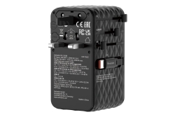 Verbatim ChargenTravel Adapter 70W 2C retractable black