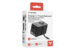 Verbatim ChargenTravel Adapter 100W 1C retractable black