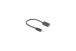 LANBERG USB-C(M)3.1->USB-A(F) Kabel OTG 0,15m schwarz