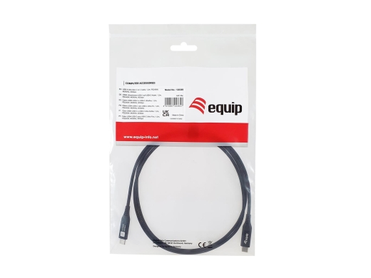 Equip Kabel USB-C4.0->C Slim PD240W St/St 1.20m schwarz