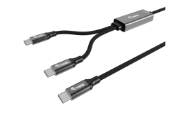 Equip Kabel USB-C4.0->C Y-Kabel PD140W St/St 1.50m schwarz