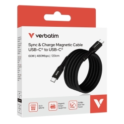 Verbatim Sync & Charge USB-C to USB-C 60W Magn. 120cm...