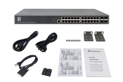 LevelOne Switch 24xGE/4x10GSFP+ TURING 19 Managed L3