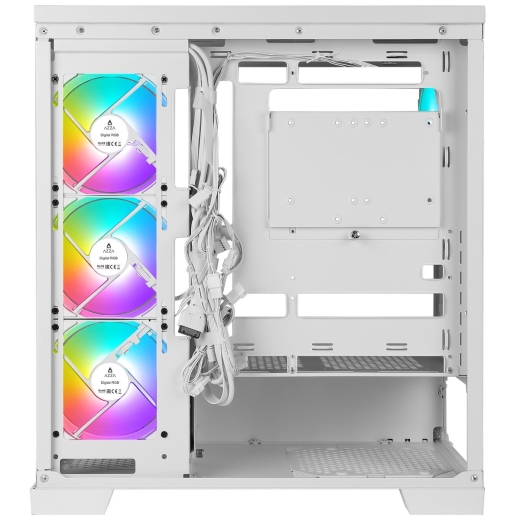 AZZA Gaming PC Gehäuse Cove 570W ATX 270 Grad Glas Weiss