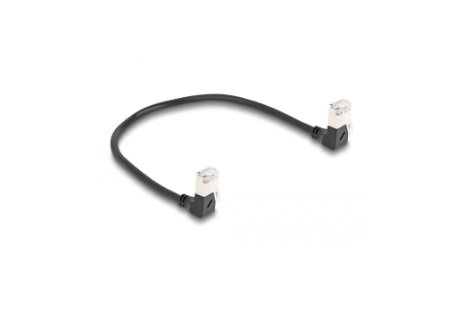 DELOCK RJ45 Netzkab Cat.6A S/FTP Slim 90° gewink. 0,25m schw