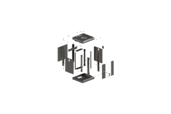 LANBERG 10 4U 300x300 Wandgehäuse Glastür (FlatPack) sw