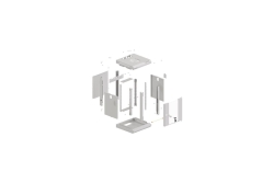 LANBERG 10 9U 300x300 Wandgehäuse Glastür (FlatPack) gr
