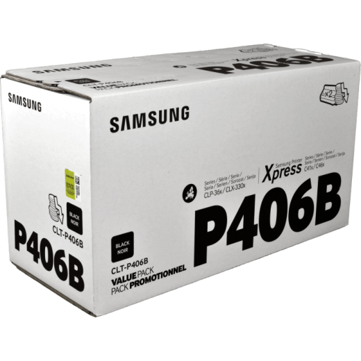 2 HP (Samsung) Toner CLT-P406B/ELS SU374A Doppelpack schwarz