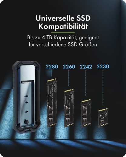 Geh. IcyBox für NVMe M.2/SATA SSD 10Gbps USB3.2 GEN2 Type-C