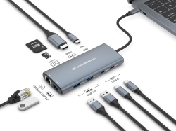 CONCEPTRONIC 10-1 Dock USB-C->HDMI/2xUSB-C/3xUSB-A/+...