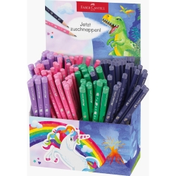 FABER-CASTELL Bleist. Einhorn+Dino Jumbo+Stand. 120x