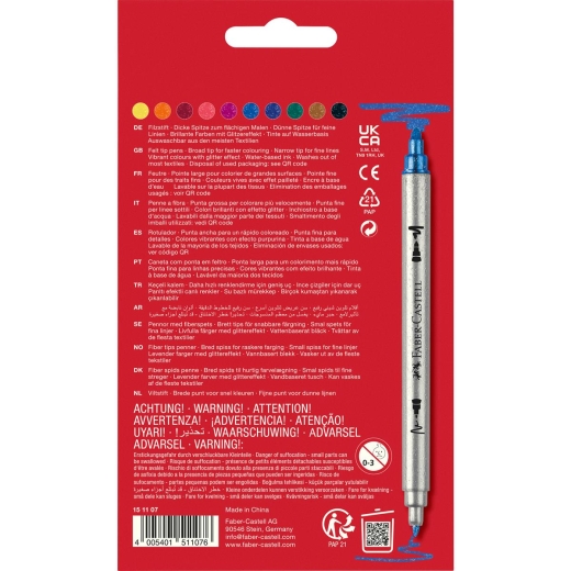 FABER-CASTELL Doppelfasermaler Glitzer 10er Etui