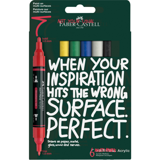 FABER-CASTELL Acrylic Marker Multimark Set 6 Basic