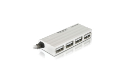 DELOCK USB-HUB 4-Port USB, silber, slim extern
