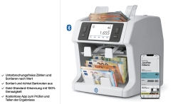 Safescan 2995-SC Banknotenzähler 2xFächer,...