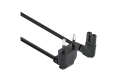 Manhattan Stromkabel C7 auf EU CCE7/16 90 Grad gewinkelt 2m