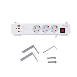 Equip Steckdosenleiste 3xSchuko/2xUSBC/USBA+Switch CL Pla.