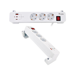 Equip Steckdosenleiste 3xSchuko/2xUSBC/USBA+Switch CL Pla.