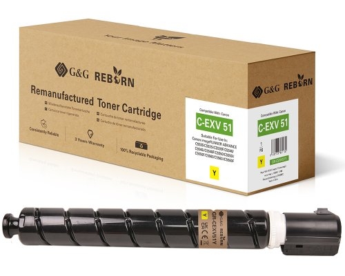 G&G Reborn Toner kompatibel mit Canon C-EXV 51 (0484C002) Y