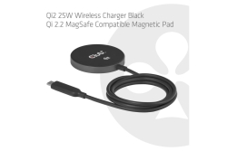 Club3D Ladegerät wireless Qi2 USB-C 25Watt, schwarz retail