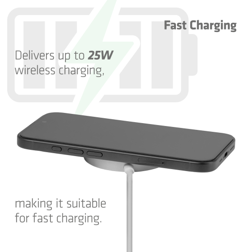 Club3D Ladegerät wireless Qi2 USB-C 25Watt, weiß retail