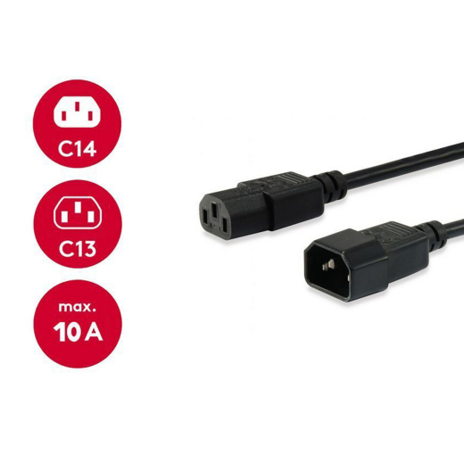 Equip Stromkabel C13 ->C14 Bu/St schwarz 1.50m