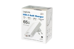 Logilink USB Steckdosenadapter 1xUSB-A, 1xUSB-C, 65W weiß