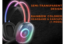 Deltaco Headset Gaming RGB beleuchtet halbtransparent