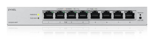 Zyxel GS1200-8HPV3 8-Port Gigabit PoE+ web/smart managed
