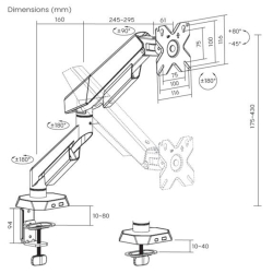 Equip Tischhalterung 17-40/1TFT 360° Gaming 12Kg sw+ws
