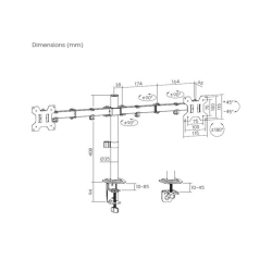Equip Tischhalterung 17-32/2TFT 360° Gelenkig 10Kg schwarz