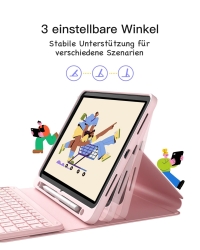 inateck N0001 pink Bluetooth-Tastatur-Hülle für iPad 11